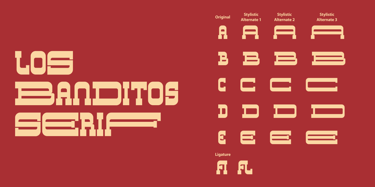 Beispiel einer Los Banditos Serif-Schriftart